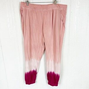 NEW Wildfox Pink Tie Dye Jogger Pants Size XXL